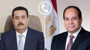 الرئيس السيسي يتلقى اتصالاً هاتفياً من رئيس وزراء العراق محمد شياع السوداني