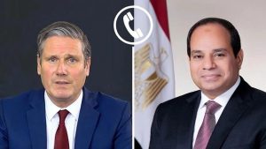 الرئيس السيسي يتلقى اتصالاً هاتفياً من رئيس وزراء المملكة المتحدة كير ستارمر