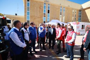 نائب رئيس الوزراء و وزير الصحه و السكان يتفقد معبر رفح البري يرافقه اللواء خالد مجاور محافظ شمال سيناء